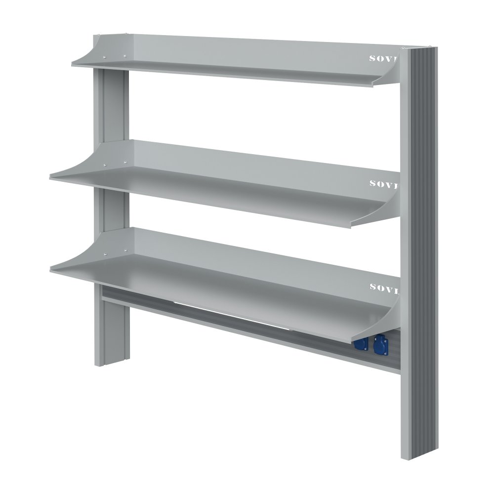 Технологический стеллаж для приборов высокий для пристенного стола Mod. 1500 ТСПРв