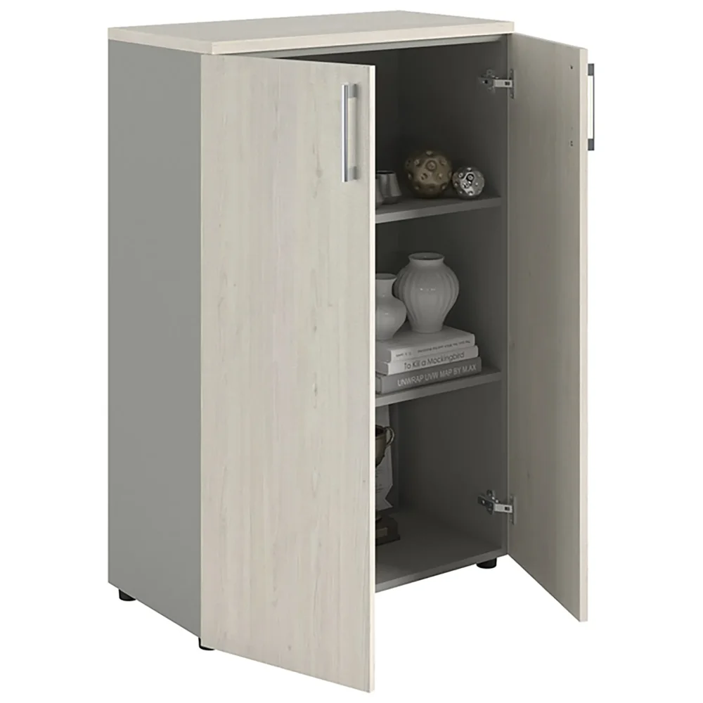 Шкаф NW 0880 закрытый белое дерево/серый