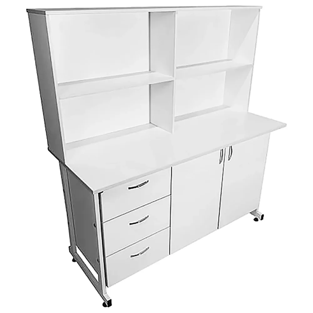 Стол-тумба лабораторная СТл 18.010 с надстройкой (белый)