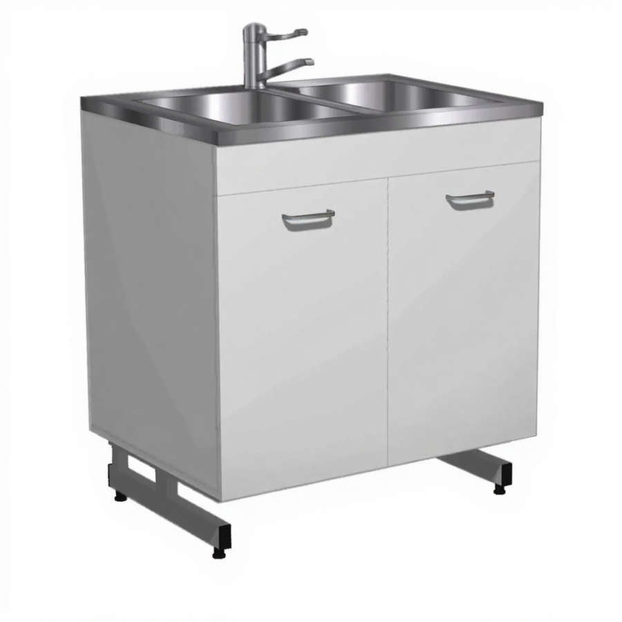 Стол-мойка СТм-202 «Премиум» 800 (корпус ЛДСП серый, каркас серый)