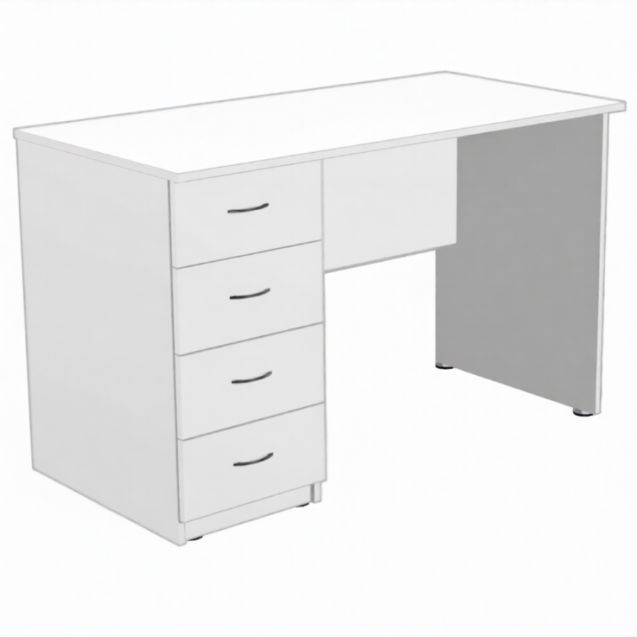 Стол рабочий с тумбой СрТ-5.1 (ЛДСП белый)