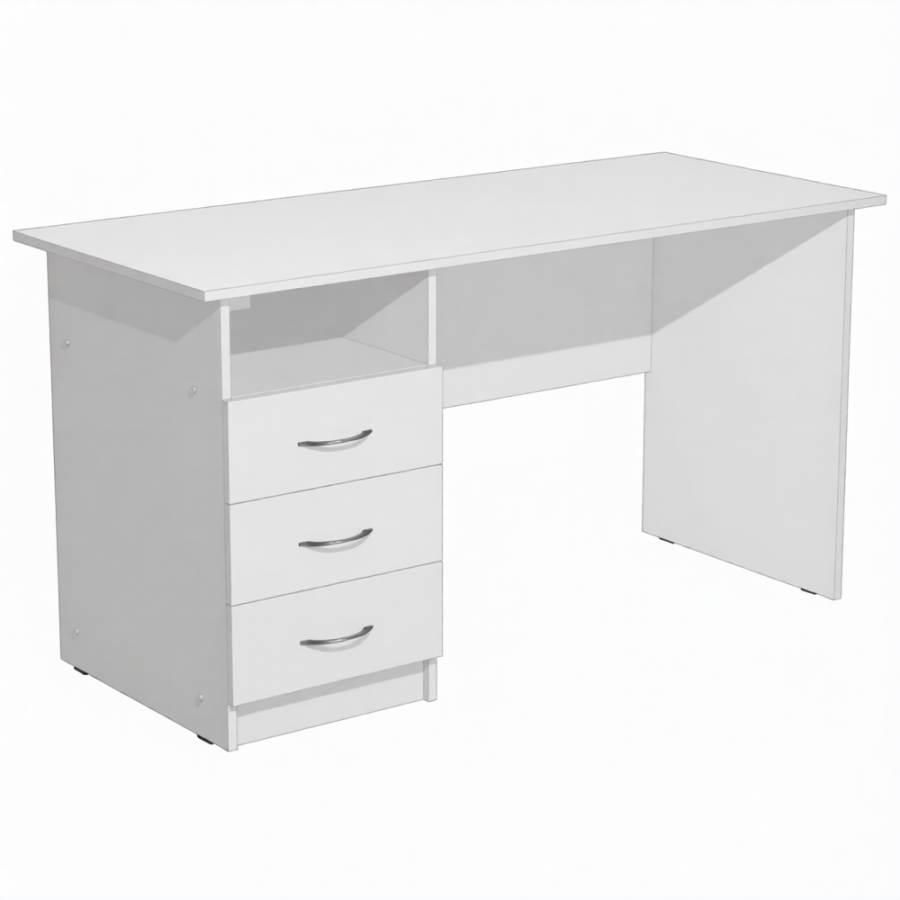 Стол рабочий с тумбой СрТ-3 (ЛДСП белый)