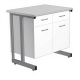 Стол-тумба СЛ-211/2 «Премиум» (корпус металл белый, столешница постформинг серый, каркас серый)