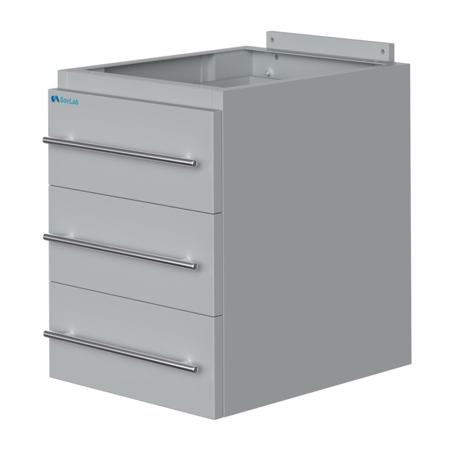 Тумба подвесная металлическая низкая с 3-мя ящ. Mod.-400-3-ТЯМн